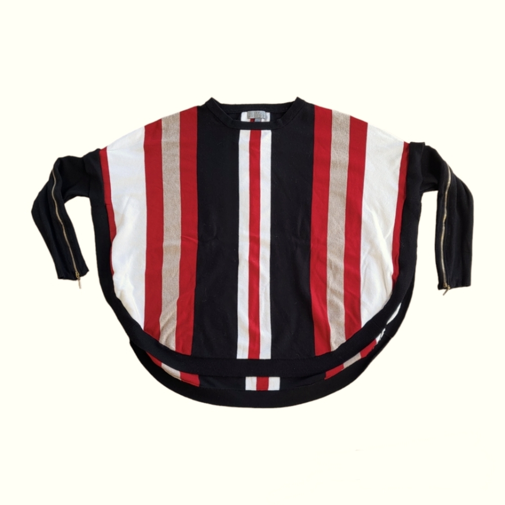 Joseph A. Women's Size S Horizontal Stripped Sweater Red/Blk Long Sleeve…